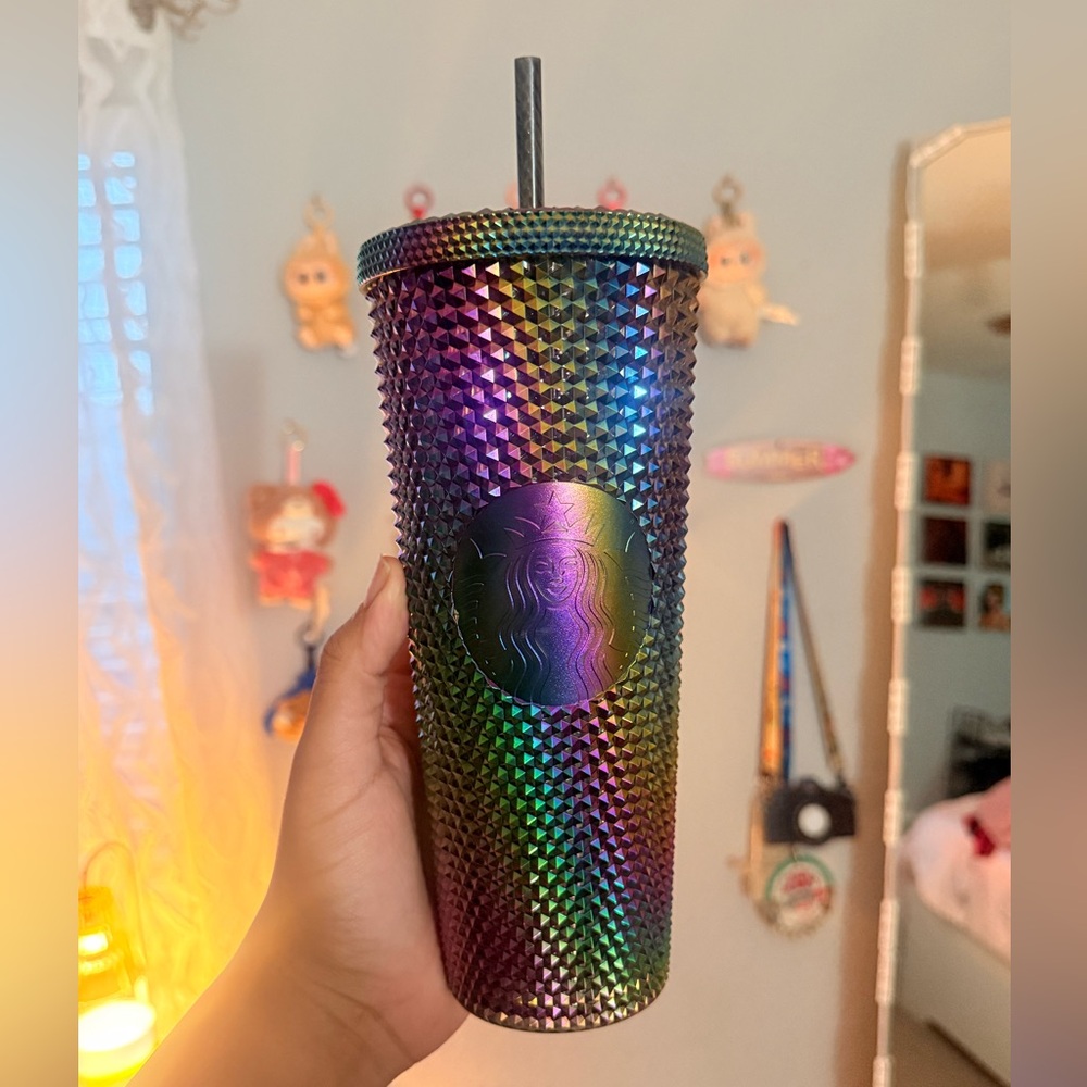 Starbucks Rainbow Oil Slick Studded Tumbler